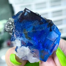 43G Natural Crystal Rare transparent blue cubic fluorite sample/China picture