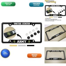 BestLicensePlateFrames United States Army 4 Hole Metal Car - Black, Qty 1 picture