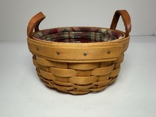 Longaberger Basket-Round 5.5” 2003 With Liner And Plastic Protector picture