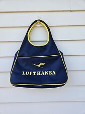 Vintage  Lufthansa Airlines Vinyl Travel Bag Stewardess Germany Small Flaw Read picture