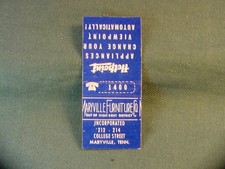 Vintage Maryville Furniture Co Maryville Tenn Matchbook Cover Tennessee M90 picture
