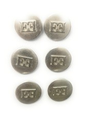 6 Designer EE  ESCADA  Matte  Silver Buttons 1” picture