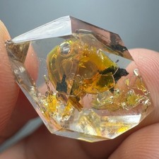 23 Ct Extremely RARE Fluorescent Enhydro Petroleum Quartz Crystal from Pakistan picture