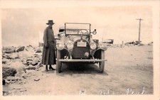 RPPC Haynes Model 27 Pikes Peak Top Theresa Brick Car Plate Photo Postcard G40 picture