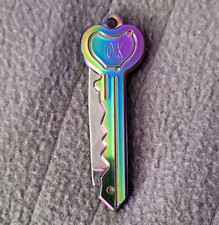 OK Key Knife Rainbow Key-Shaped Slipjoint Pocketknife 1-Blade Stainless Steel picture