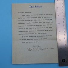 ESTHER WILLIAMS Actress TYPED LETTER HAND SIGNED autographed GREAT CONTENT picture