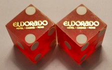 Eldorado Reno Hotel & Casino Reno Nevada - Pair of Dice - Satin Red picture
