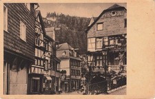 Postcard Monschau (52156), Rurstraße with historic half-timbered houses, postcard picture