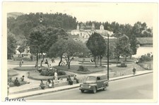 Quito Ecuador La Recoleta Monastery Park 1940s Ford Van RPPC Real Photo Postcard picture