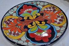 Talavera Pottery Mexico Lead Free Artist signed Venegas Plate 11 3/4