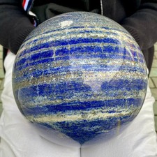 18.38LB Large Natural Lapis lazuli jasper Quartz Sphere Crystal Ball Reiki heal picture