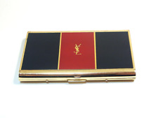 Auth Yves Saint Laurent YSL Cigarette Case Card Holder Gold Red Black picture