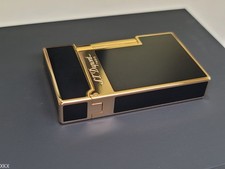 ST Dupont Ligne 2 Black Gold TRIBUTE Lighter Dual Flame with Box Case picture