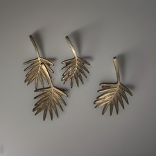 4 Vintage Brass Palm Tree Napkin Rings Palm Leaf Fronds  picture
