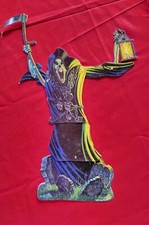 Amscan Ron Lewis Grim Reaper Wall Decoration Artwork Vintage Diecut Lantern USED picture