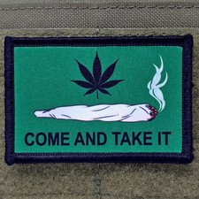 Weed Joint Patch Moral Tactical Meme Come And Take It Flag 420 Hook & Loop 3x2 picture
