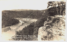 LOVERS LEAP AT NEW RIVER CANYON POSTCARD ANSTED WV WEST VIRGINIA 1940s RPPC picture