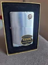 Vintage 1992 Zippo Lighter 1937 Replica Brushed Chrome D VIII Unfired picture