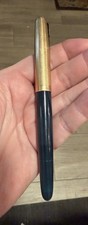 Vintage 1941-1943 PARKER 51 Vacumatic Fountain Pen Deep Dark Blue 14K Gold F picture