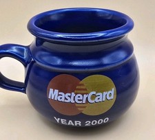 Vintage MasterCard Year 2000 Blue Ceramic Advertising Coffee Mug picture