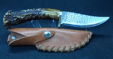 L. Gore Stag Horn Skinner Knife Brass Guard Stainless Steel Sharp Blade Nice picture