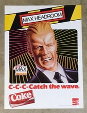 ORIGINAL   1986   '86  MAX HEADROOM ~ C-C-C-CATCH THE WAVE.   POSTER 24H x 18W picture