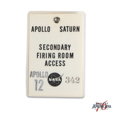 NASA Apollo 12 Secondary Firing Room Access Pass 1969 Moon Mission NASA Badge picture