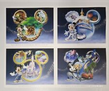 Vtg Walt Disney World Parks Lithograph Prints Set of 4 Mickey Mouse Collector picture