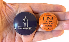Vintage 1930s Makeup Sample Tins OUTDOOR GIRL Rouge & HUSH Cream Deodorant picture