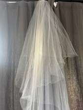 Oscar de la Renta Cathedral Wedding Veil 9 Ft Double Layer Raw Edge Bridal picture