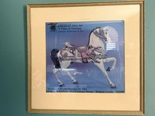 Vintage 1984 American Folk Art Carousel Horse Exhibition Poster Framed 27x25 picture