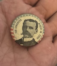 Albert May Todd Michigan Democratic Party 1896 Michigan CAMPAGIN PIN BUTTON picture