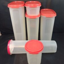 6 Tupperware Modular Mates Containers Paprika Red w/ Lids 1615 1614 1611 1606 ++ picture