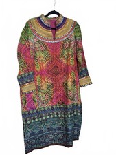 Vintage 70's Vibrant Long-Sleeved Hippie Caftan PTP 21