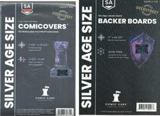 100 Comic Care Silver Age Resealable 2 Mil Polyprop Bags & Comic Backing Boards picture