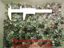 2.2lb Wholesale NATURAL Purple/Green Octahedral Fluorite QUARTZ Crystal body gem picture