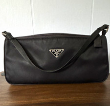 Prada Tessuto Nylon Shoulder Bag Black Vintage Made in Italy picture