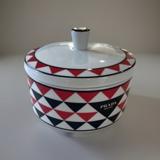 PRADA Logo Sundries Round Storage Ceramic Trinket Dish Unused picture