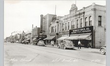 DOWNTOWN MAIN STREET west bend wi c1950 postcard wisconsin real photo rppc picture