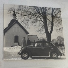Vintage Volkswagen Beetle Car Photo Photograph Church Cemetery Scania Vabis picture