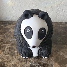 Handmade Black and White Panda Figurine Collectible Decorative Animal Sculpture picture