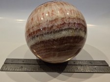 Large Red Banded Calcite Sphere Pork Stone Dali Jasper Polished Globe picture