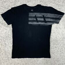 Armani Exchange T-Shirt Mens Small Logo Slim Fit Crew Tee Short Sleeve Black AX picture