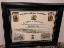 86TH INFANTRY BRIGADE COMBAT TEAM - COA / (COMMEMORATIVE CERTIFICATE) picture
