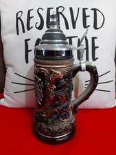 Zoller And Born - Beer Stein - Pewter Lidded - Gold/Silver/Red Crest  #1379/5000 picture