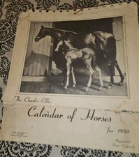 ​Vintage 1950 The Charles Ellis Calendar of Horses Equine Art Prints Complete picture