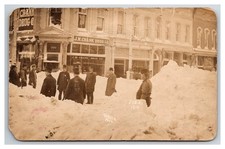 Police & snow filled Street RPPC ~ Springfield Missouri  ~ J.W. Crank drug picture