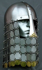 Medieval Norman helmet with scale aventail 16 Ga Steel picture