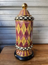 MacKenzie Childs Ceramic Column Canister Argyle Collection 17