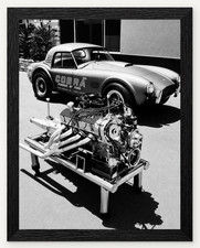12X9.5 FRAMED 1965 SHELBY AMERICAN COBRA 289 DRAGONSNAKE PHOT REPRODUCTION PRINT picture